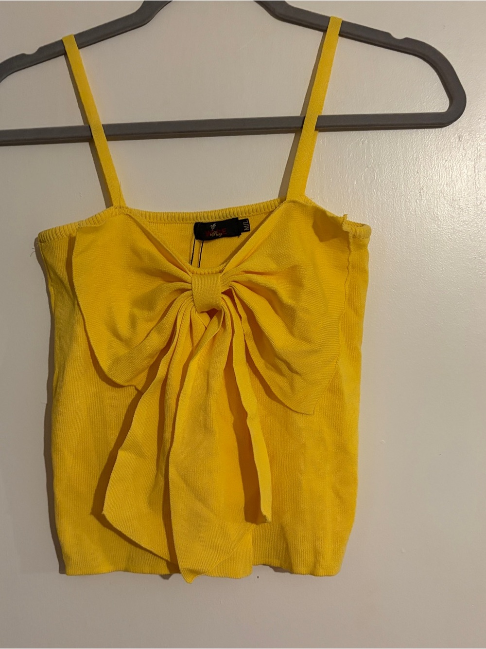 Bright Yellow Bow-Front Women's Tank Top
